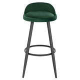 WOLTU Tabouret de Bar Vert foncé Lot de 2,Tabouret de comptoir Tabouret de bistrot avec Dossier et Repose-Pieds en Velours et métal,BH296dgn-2