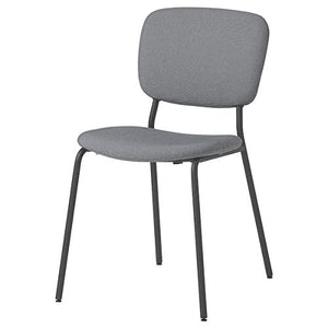 Tok Mark Traders KARLJAN Chaise gris foncé, Kabusa gris foncé, 49x55x81 cm durable et facile à entretenir. Chaises rembourrées. Chaises de salle à manger. Meubles.Respectueux de l'environnement.