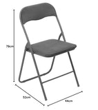 5 five simply smart Chaise Pliante Velours Gris, Gris foncé