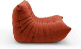 GWWBD Chaise longue en mohair doux - Canapé paresseux - Chaise au sol - Taille : 85 cm - Couleur : orange