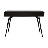 Miliboo Bureau avec rangements 2 tiroirs Design Noir Mat et Bois foncé Noyer L120 cmTRIPOLI