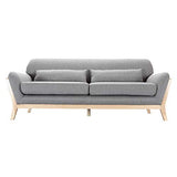 Miliboo Canapé scandinave 3 Places en Tissu Gris et Bois Clair Yoko