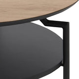 AC Design Furniture Gregor table basse, L : 80 x l : 80 x H : 45 cm, chêne/noir, MDF/métal, 1 pc