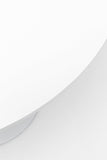 Kare Design Table Schickeria, blanc, bois MDF, pied en acier, minimaliste, table a manger, table ronde pour 4 personnes, salle à manger, salon, bureau, Ø110