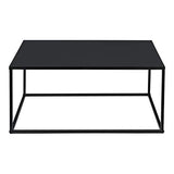 Table Basse Carrée Stylée pour Salon en Métal Surface Anti-Éraillures 38 x 85 x 85 cm Noir Mat