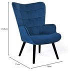 IDMarket - Fauteuil scandinave ANIA en Velours Bleu