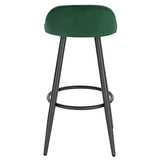 WOLTU Tabouret de Bar Vert foncé Lot de 2,Tabouret de comptoir Tabouret de bistrot avec Dossier et Repose-Pieds en Velours et métal,BH296dgn-2