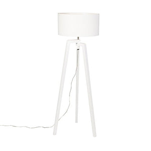 QAZQA puros - Lampe de table trépied/tripode - 1 lumière - H 1450 mm - Blanc - Moderne - éclairage intérieur - Salon I Chambre I Cuisine I Salle à manger