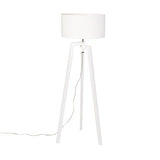 QAZQA puros - Lampe de table trépied/tripode - 1 lumière - H 1450 mm - Blanc - Moderne - éclairage intérieur - Salon I Chambre I Cuisine I Salle à manger