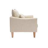 Miliboo Canapé scandinave 2 Places en Tissu Beige et Bois Clair Kate