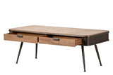 Adda Home Table Basse, Bois Métal, Marron/Noir, 140X71X54 CM