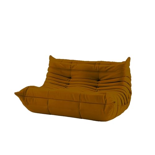Chaise de cheminée sans accoudoirs, Chaise Longue surdimensionnée en Forme de Chenille Douce, canapé Confortable et Paresseux, canapé Pouf avec Dossier pour Salon, Marron - 70 × 13
