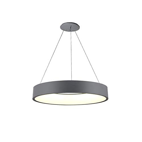 IXWQ Traditionnel Fer Art LED 55W Moderne Suspension Luminaire Île Plafond Éclairage Anneau Décoratif Design Lampe Table À Manger Lustre Métal Acrylique Luminaire Suspendu for Salon Trois Couleurs Gra