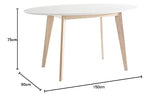 Miliboo Table Ovale Blanche et Bois Clair L150 cm Leena