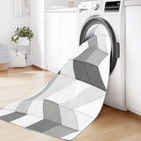 Tapis de Salon Géométrique Forme en V Triangle - Grand Tapis Lavable Super Doux et Antidérapant, Moquette Poil Ras Chambre, pour Manger, l'entrée et la Cuisine, 160x230 cm, Gris