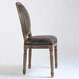 Menzzo 3327480021446 Louis XVI Lot de 2 Chaises Polyuréthane Marron 90 x 101 x 78 cm