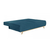 HOMIFAB Canapé Convertible 3 Places avec Coffre de Rangement en Tissu Bleu Canard - Laria