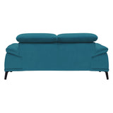 Meubletmoi Canapé 2 Places avec Revêtement Velours Bleu Turquoise Têtières Réglables et Pieds en Métal - Design Moderne - Marion