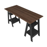 ACTUAL DIFFUSION Bureau 2 Tréteaux 4 Niches Noir et Châtaignier L 135 H 75 P 60 cm