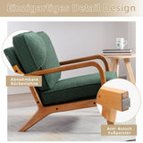 Fauteuil Moderne à Cadre en Bois, Chaise Longue De Luxe élégante, Chaise à Dossier Multifonctionnelle Simple, Adaptée Au Salon, à La Chambre Et Au Bureau De Petit Espace(Color:Émeraude)