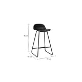 Miliboo Tabourets de Bar Design Noirs H65 cm (Lot de 2) Ella