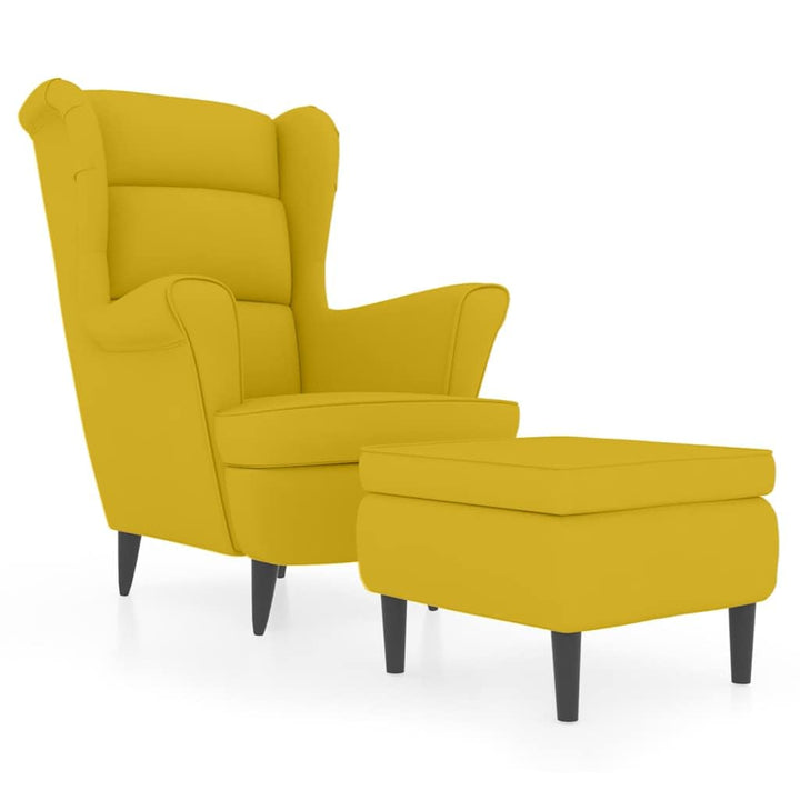 vidaXL Fauteuil à Oreilles avec Tabouret Chaise de Relaxation Siège de Salon Meuble de Salle de Séjour Maison Intérieur Jaune Moutarde Velours vidaXL Fauteuil à Oreilles avec Tabouret Chaise de Relaxation Siège de Salon Meuble de Salle de Séjour Maison Intérieur Jaune Moutarde Velours