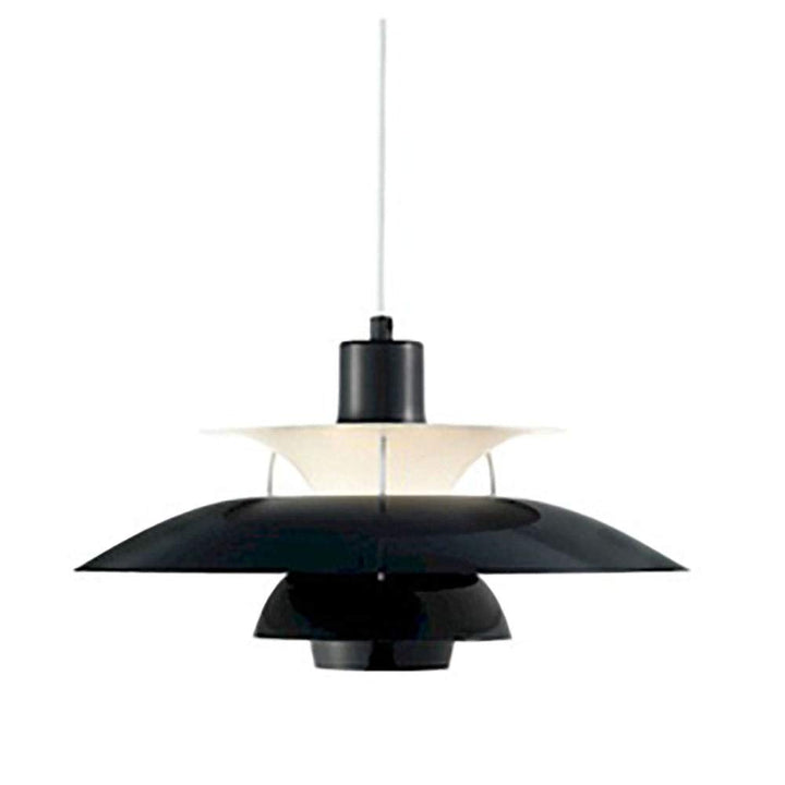 Lustre d Lustre d'art de designer nordique pour restaurant, bar, café et chambre à coucher, lustre multicouche en aluminium avec bouton simple, tête unique, finition noire, taille 40 cm