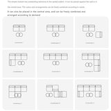 BEDOIN Combinaison de module de canapé de compression en éponge complète, canapé en tissu italien de petite taille, emballage sous vide, démontage et lavage marron, 260 x 100 x 62 cm