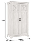 Forte Armoire, Bois d'ingénierie, décor pin Blanc, 66,2 x 123 x 210,3 cm