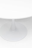 Kare Design Table Schickeria, blanc, bois MDF, pied en acier, minimaliste, table a manger, table ronde pour 4 personnes, salle à manger, salon, bureau, Ø110