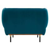 Atmosphera - Fauteuil Isée - Velours - Bleu Canard