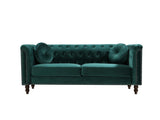 Vente-unique-Canapés 3 Places et 2 Places en Velours Vert émeraude Turner