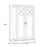 Forte Armoire, Bois d'ingénierie, décor pin Blanc, 66,2 x 123 x 210,3 cm