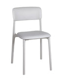 KAYELLES Lot de 2 chaises contemporaines de Cuisine, Chambre ou Salle à Manger en polypropylène avec Confortable Coussin en Simili Cuir rembourré intégré Rim (Gris Clair)
