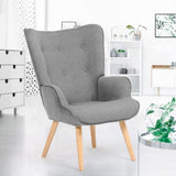 IDMarket - Fauteuil scandinave Ivar en Tissu Gris Clair