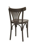 METRO Professional Chaises Lyra, Style Bistrot en Bois de Hêtre, Brun Noyer, Lot de 2, 80 x 44 x 49 cm