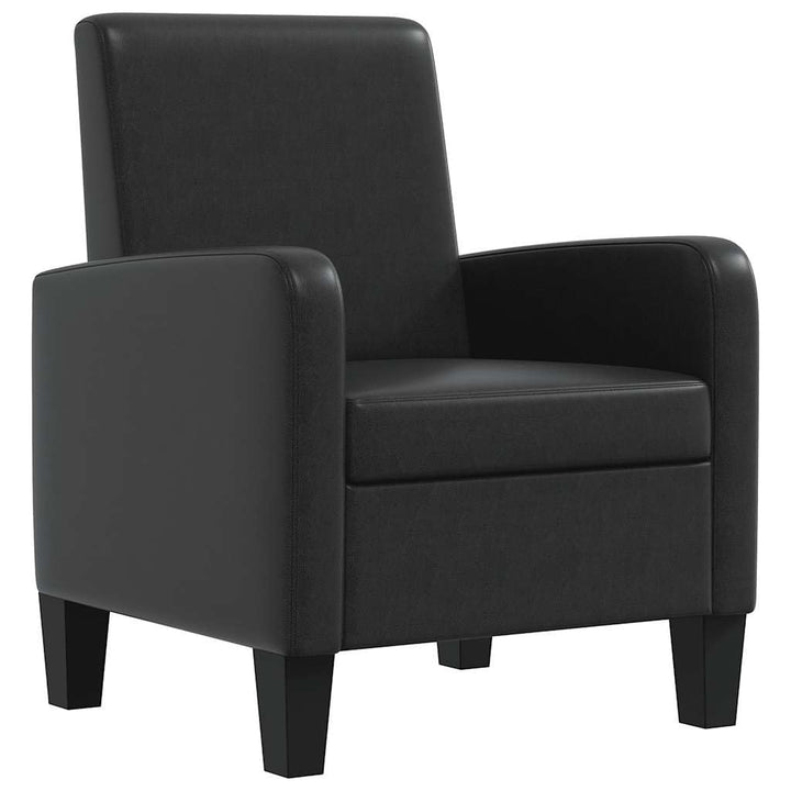 vidaXL Fauteuil Rembourré Canapé de Salon Sofa en Cuir Synthétique Noir