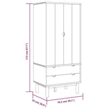 vidaXL Garde-Robe Armoire de Rangement Organisateur de Vêtements Meuble de Rangement Maison Intérieur 76,5x53x172 cm Bois Massif de Pin