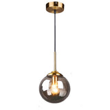MZStech Globe en verre Loft rétro industriel Suspension, lustre en grappe Lampe suspendue Fixation Raccords en laiton (Gris)