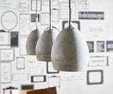 DeLife Plafonnier Cirillo Gris 70x15 cm 3 Abat-Jour Suspension béton