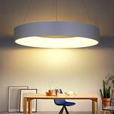 IXWQ Traditionnel Fer Art LED 55W Moderne Suspension Luminaire Île Plafond Éclairage Anneau Décoratif Design Lampe Table À Manger Lustre Métal Acrylique Luminaire Suspendu for Salon Trois Couleurs Gra