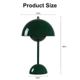 DASIAUTOEM Lampe Champignon, Lampe de Table Sans Fil, Portable Entièrement Graduable, Macaron de Table Tactile avec 3 Modes de Luminosité, Lampe de Chevet Rétro (Vert Foncé)