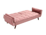 Vente-unique - Canapé 3 Places Convertible clic-clac en Velours Rose GULCAN