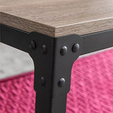 Sulypo Basse, Table d'appoint avec Couche de lit de Rangement, Cadre en métal Noir avec Plaque en Bois, Gris, 48D x 48W x 53H cm (Rectangle L117 x P60 x H46cm)