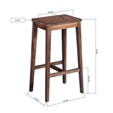 Urban Meuble Lot de 2 Tabourets de Bar Vintage en Bois Massif pour Salle à Manger, Salon, Bar, Bois de Pin, Marron, 40 x 30 x 73 cm