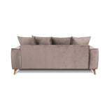 Maison Aubertin Canapé Velours Droit Beige Altamo - 3 Places