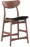 Baxton Studio Lot de 2 tabourets de comptoir rembourrés en similicuir de style scandinave latina, 61 cm, noir