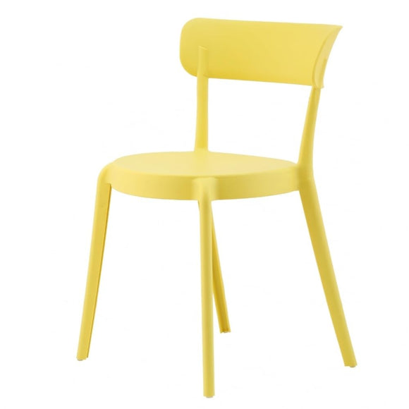 Fusion Living Chaise De Bistrot en Plastique Jaune Citron