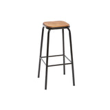 Miliboo Tabourets de Bar empilables Noir et Bois foncé H77.5 cm (Lot de 2) Memphis