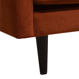 Atmosphera - Canapé 3 Places Candice Orange Ambre, Tissu Velours Déperlant, 194 cm, Fabriqué en France - pour Salon, Séjour